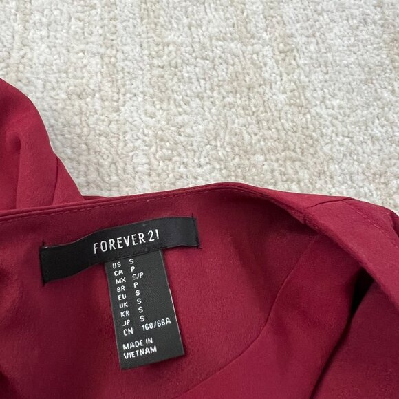 Forever 21 Long Sleeve Surplice Faux Wrap Shorts Romper S - Picture 2 of 10